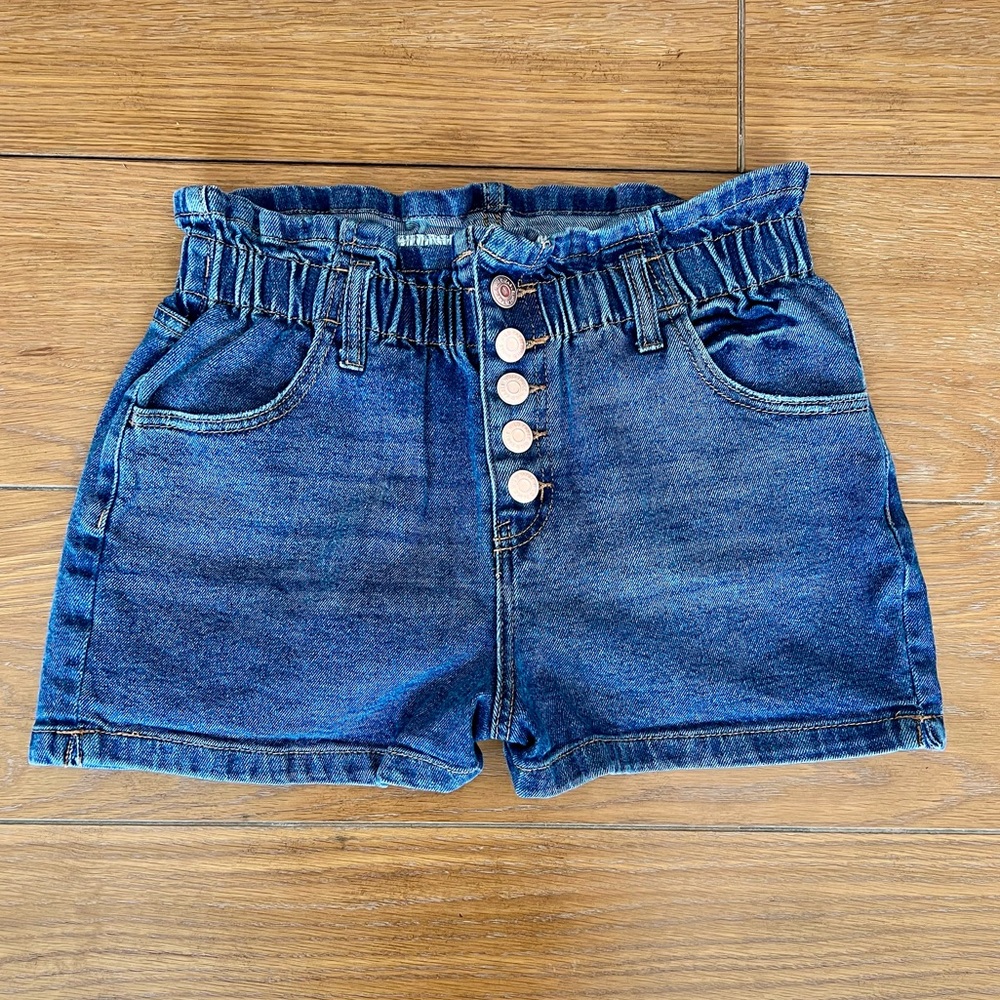 Wild Fable Denim Paper Bag Jean Shorts Button Up High Waist Size M